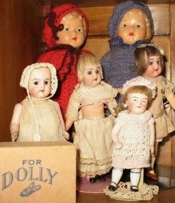 shelf8 antique small dolls