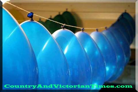 balloon balloons party decoration hanging string needle country and victorian times register