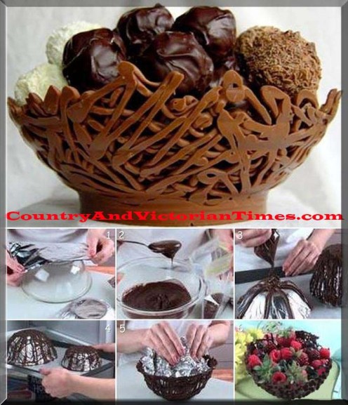 chocolate bowl nest serve party desert treat foil neat elegant melt