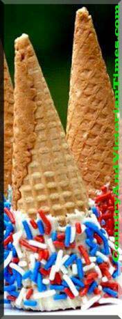 memorial day 4th of july cupcake ice cream cone chocolate sprinkles country and victorian times